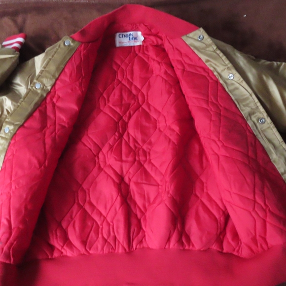 Vintage NFL Chalk Line San Francisco 49ers Satin Football Jacket Sz Small - Picture 5 of 11